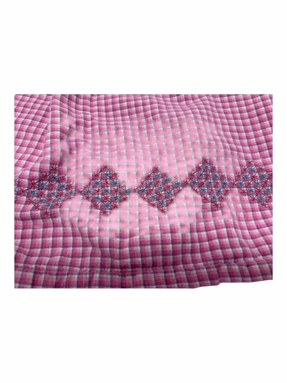 Cornelloki Pink Plaid Smocked Dress Size 2 Sundress April Cornell Embroidered 2T